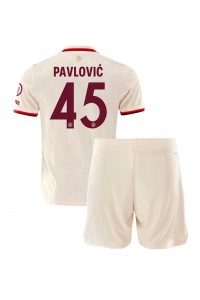 Fotbalové Dres Bayern Munich Aleksandar Pavlovic #45 Dětské Třetí Oblečení 2024-25 Krátký Rukáv (+ trenýrky)